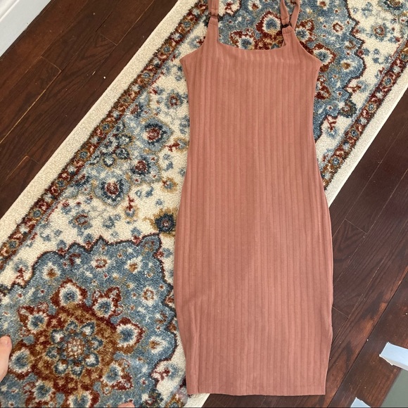 🔥 Dynamite bodycon knee length square neck pink dress s! - Picture 1 of 3